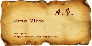 Abrus Vince névjegykártya